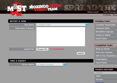 Mozingo Music M2ST Task Page