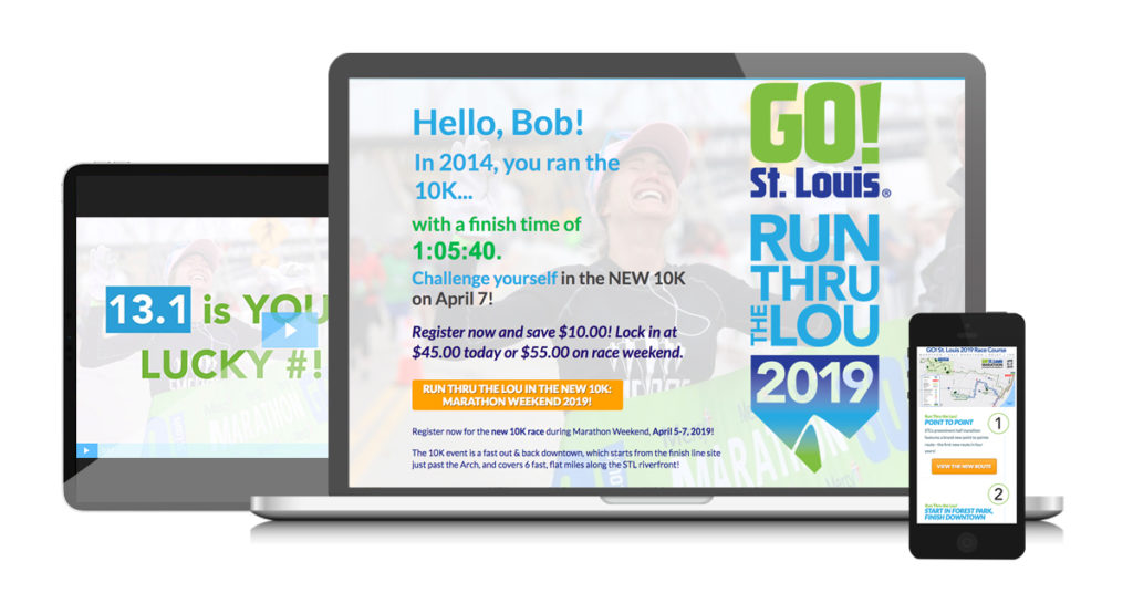GO! St. Louis web pages showing personalization